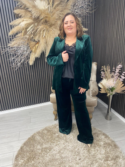 EMBER BLAZER - GREEN VELVET