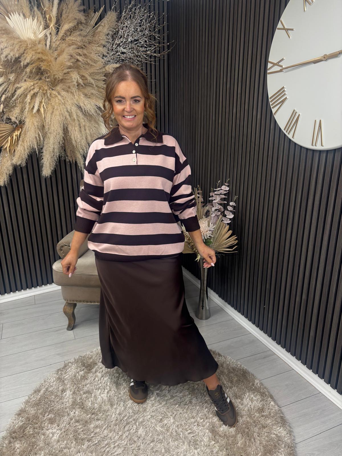 TATIANNA JUMPER - PINK/BROWN