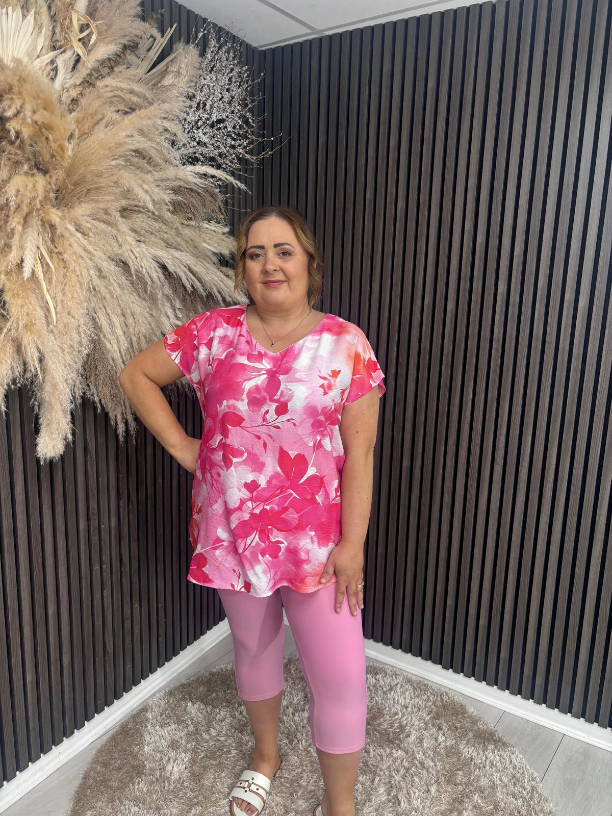 NORA CROPPED LEGGINGS - PINK