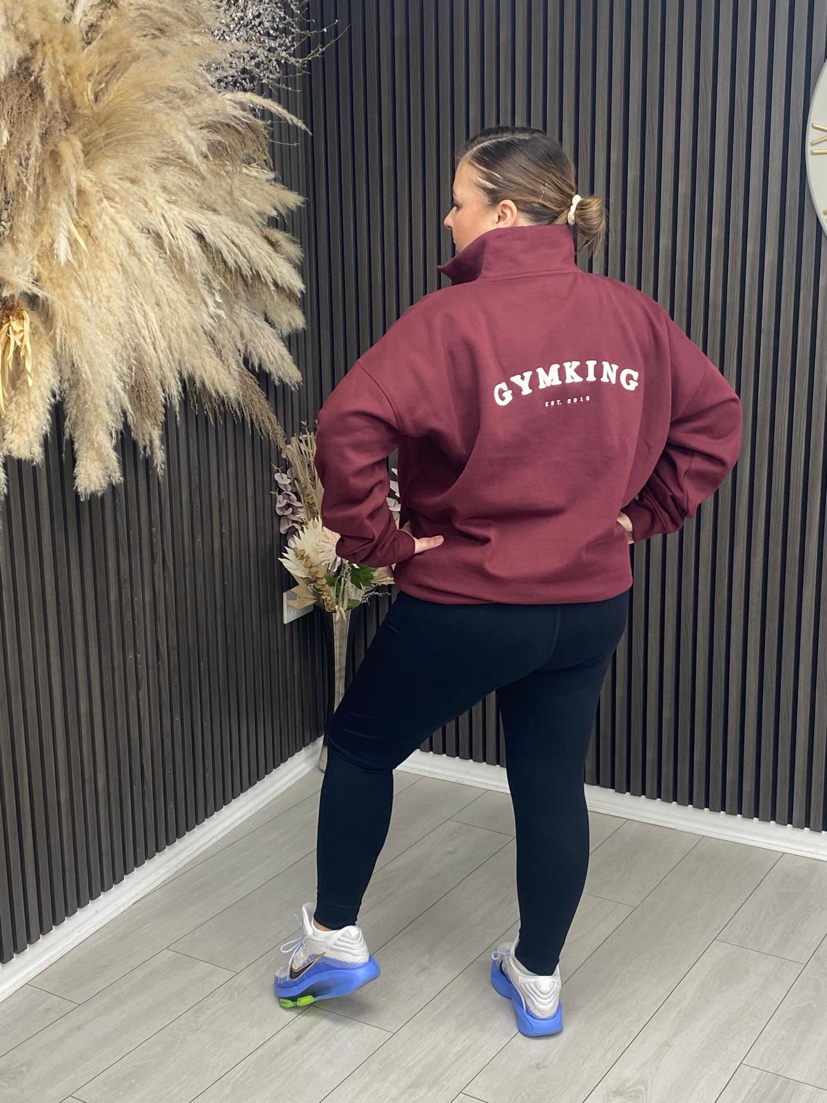 GYM KING 1/4 ZIP - DEEP CHERRY