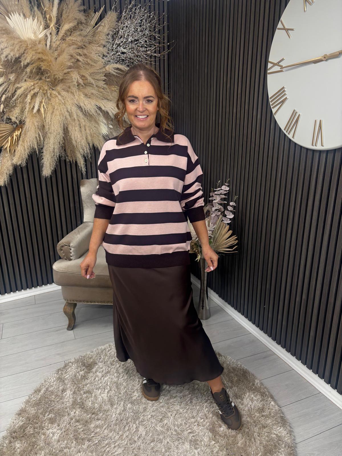 TATIANNA JUMPER - PINK/BROWN