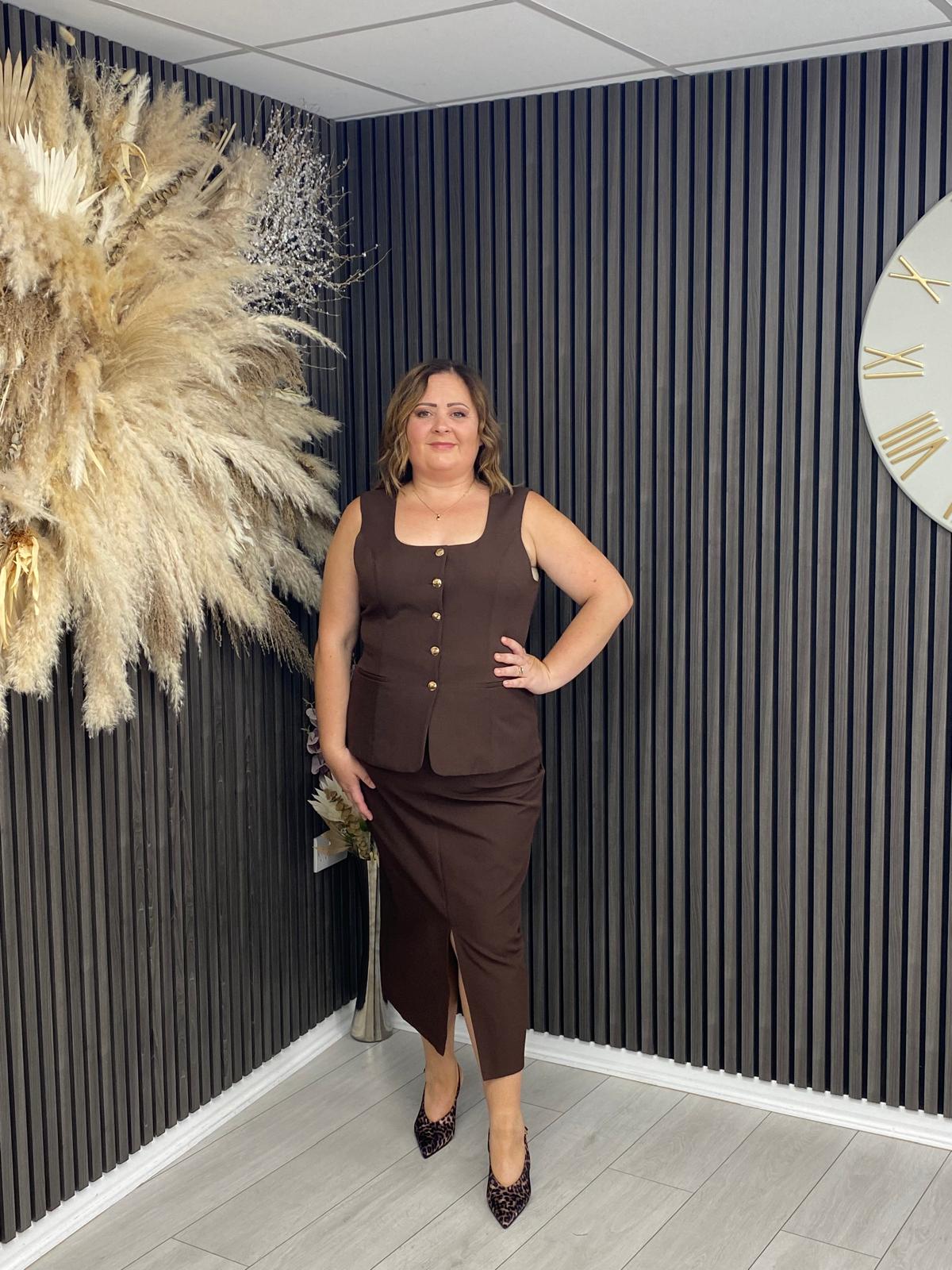 VICKY SKIRT - BROWN – The Boutique
