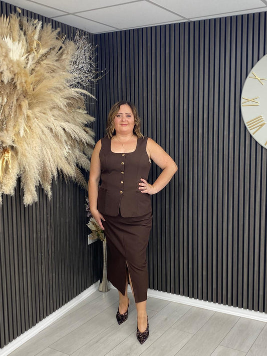 VICKY SKIRT - BROWN