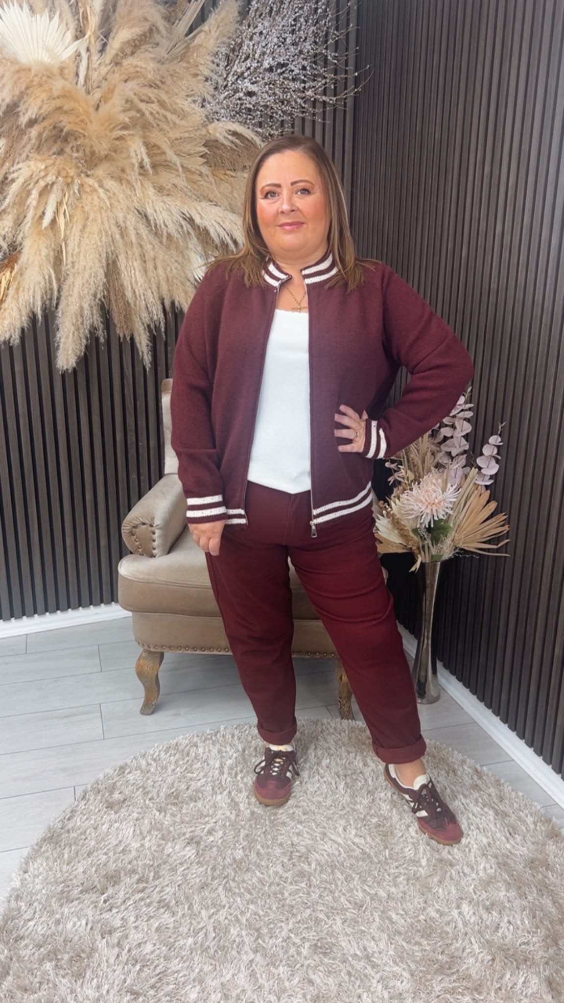 BETSY JACKET - BURGUNDY