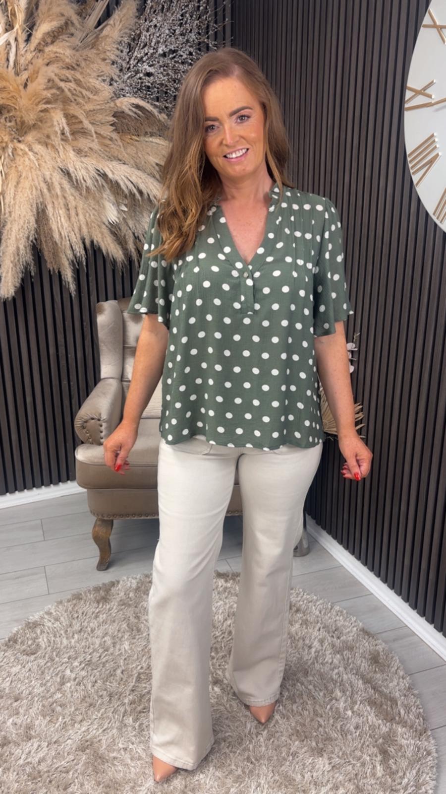 ORLANDA TOP - KHAKI SPOT