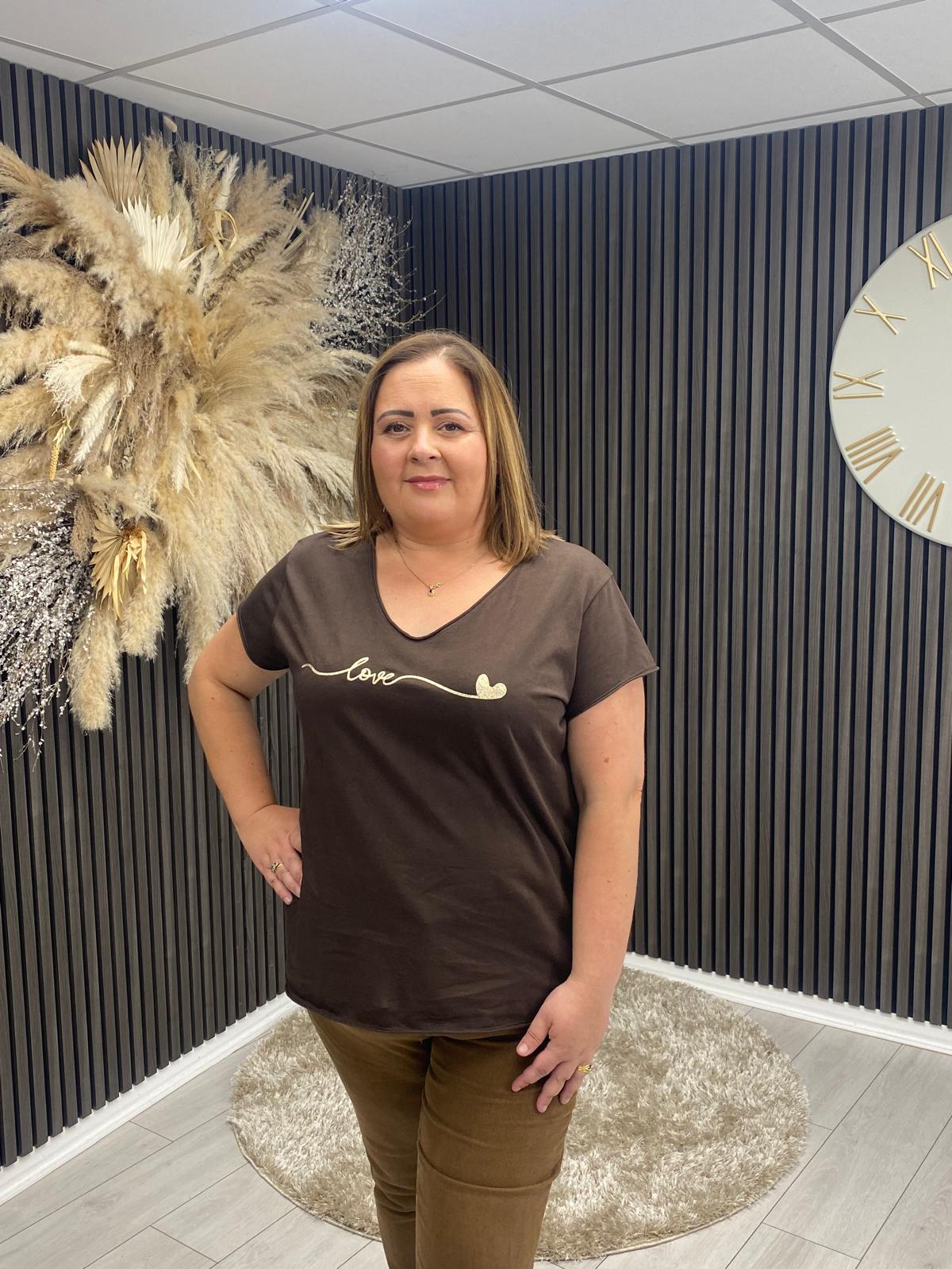 VERONICA T-SHIRT - BROWN