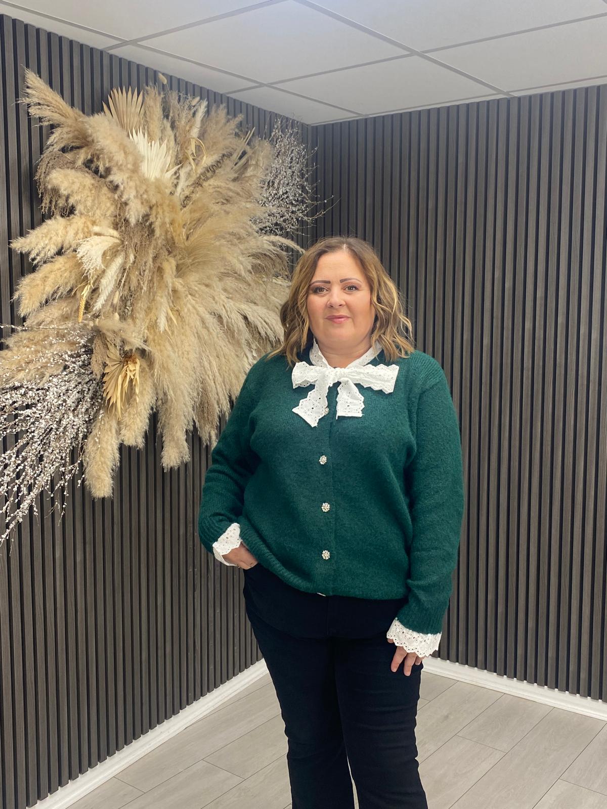 ZOEY CARDIGAN - EMERALD GREEN