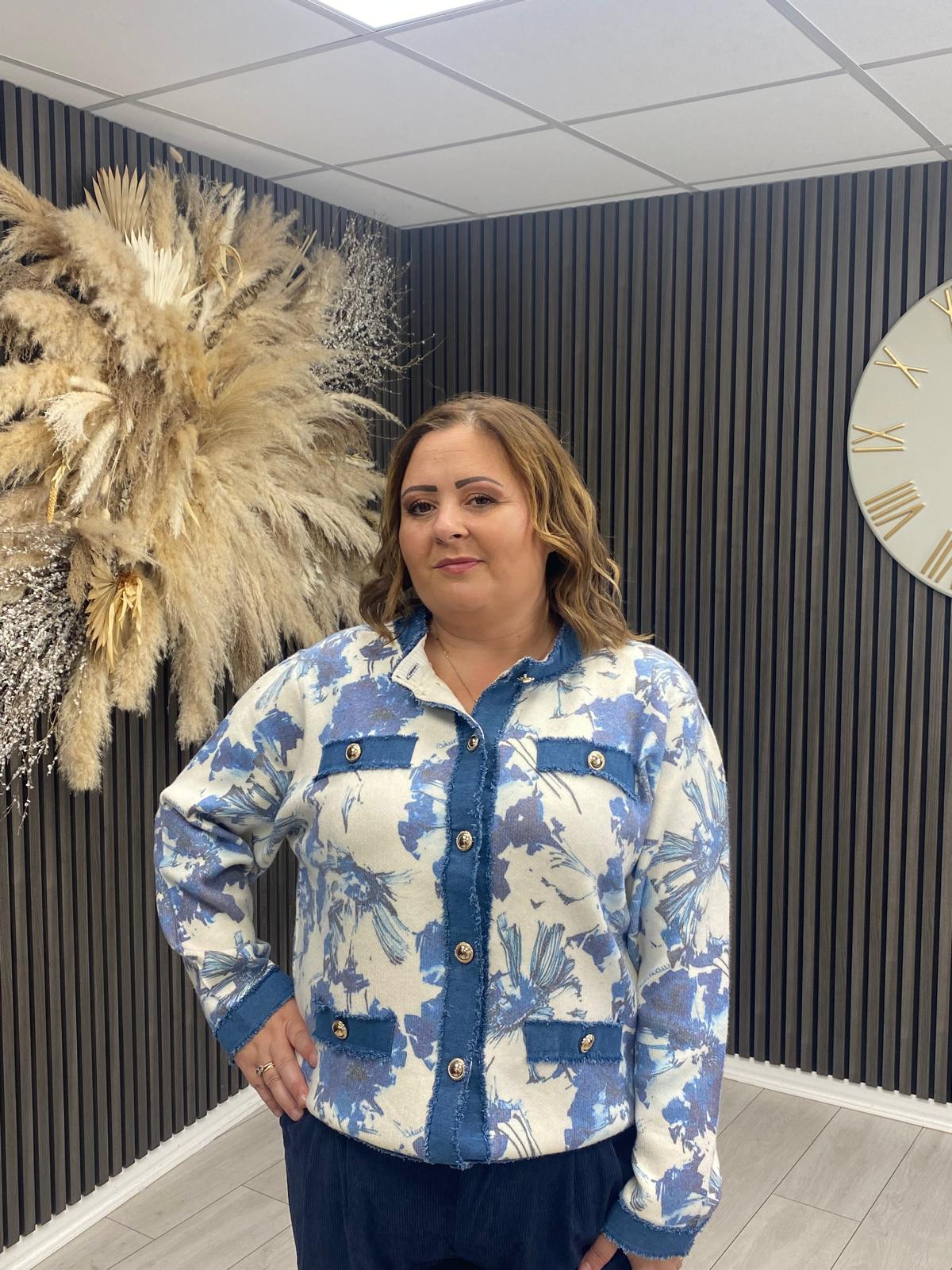 ABI CARDIGAN - BLUE FLORAL
