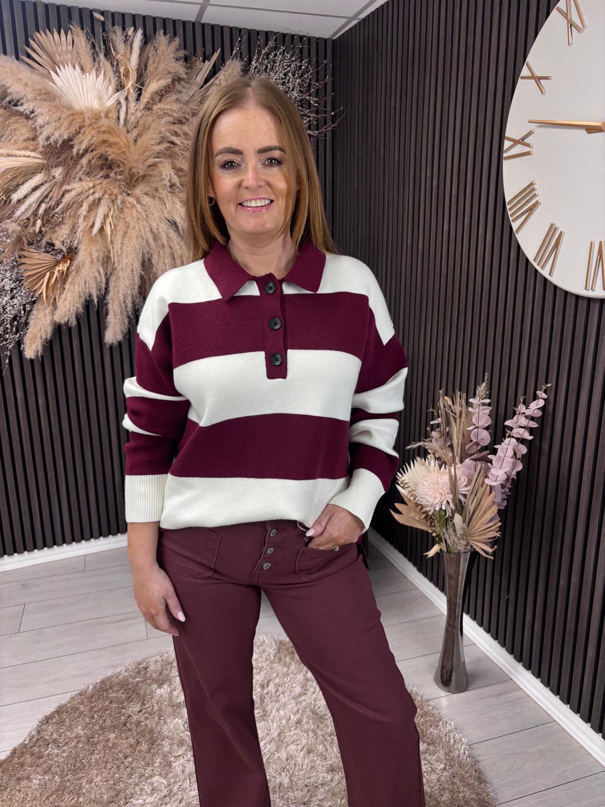 LORRAINE JUMPER - CREAM/WINE