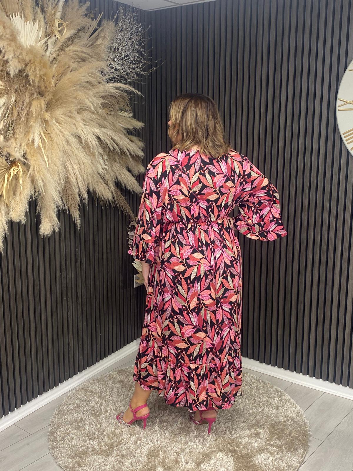 LEILA DRESS - PINK/BLACK
