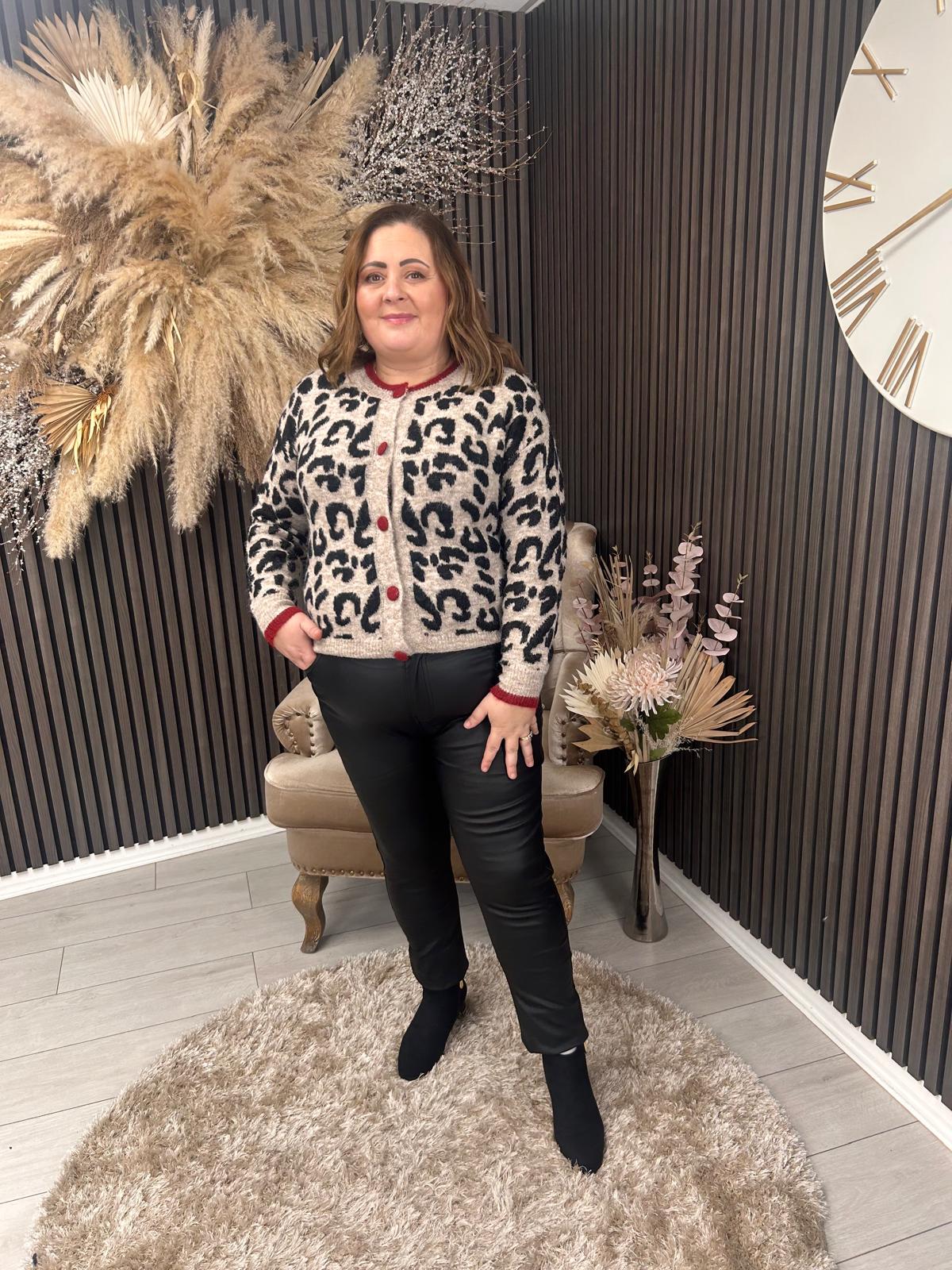 LENA LEATHER LOOK TROUSERS