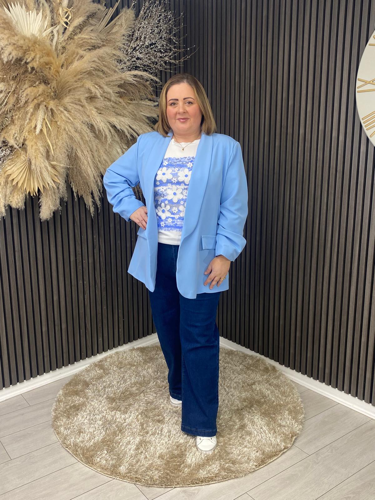ZOE BLAZER - POWDER BLUE