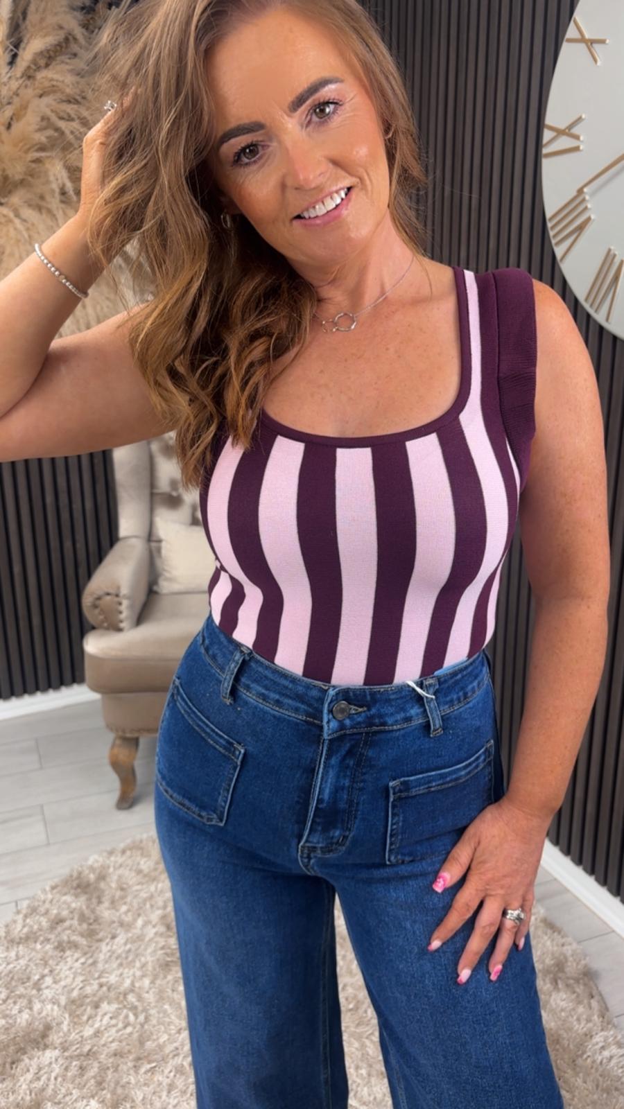 JACQUELINE VEST - ROSE/BORDEAUX