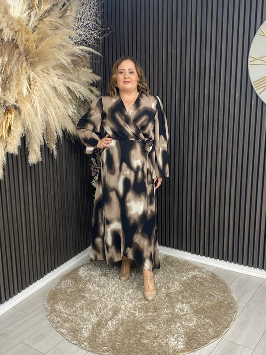 FIONNUALA DRESS - BROWN