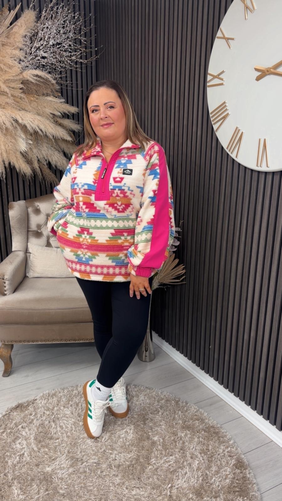 ALENA FLEECE - PINK/MULTI