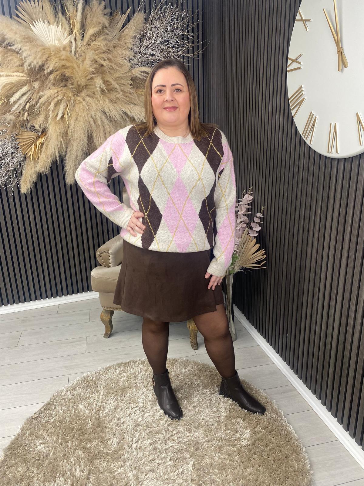 LOUISA JUMPER - BEIGE/COFFEE