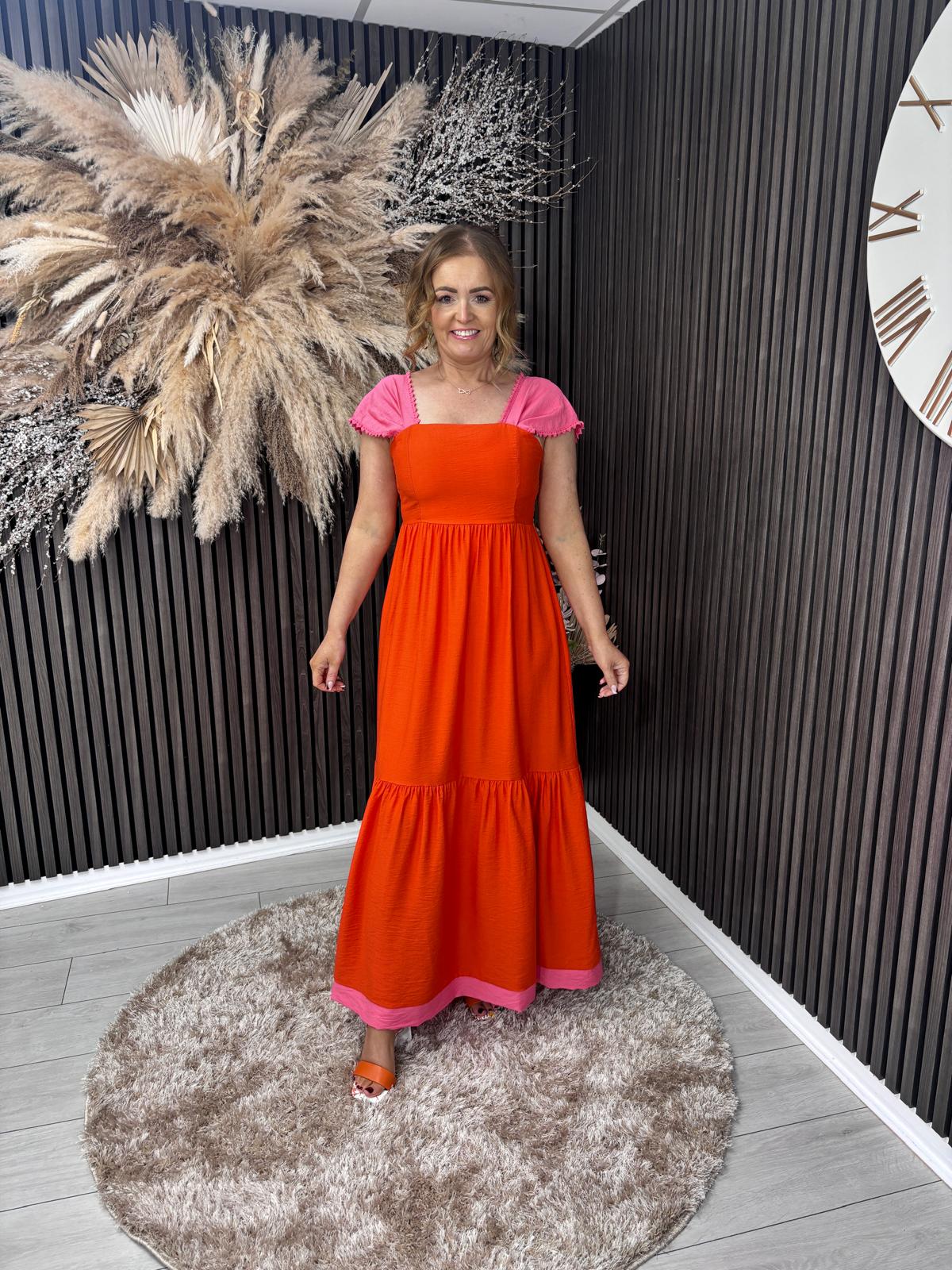 MINNIE DRESS - PINK/ORANGE