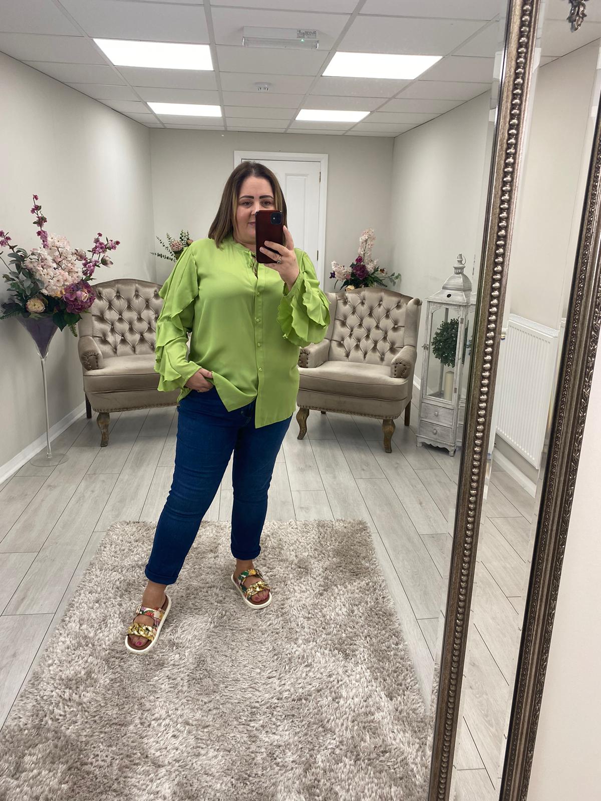 CARA-BELLA BLOUSE - LIME