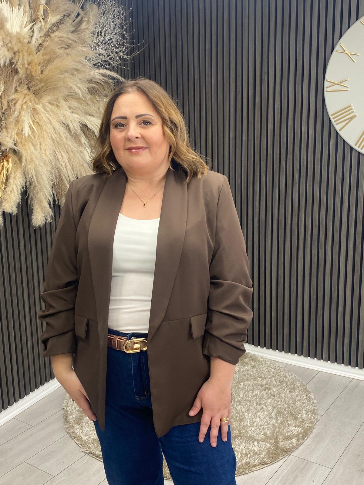 TANYA BLAZER - BROWN