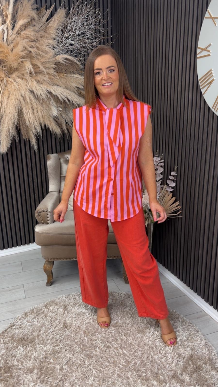 KENDRA TOP - PINK/ORANGE