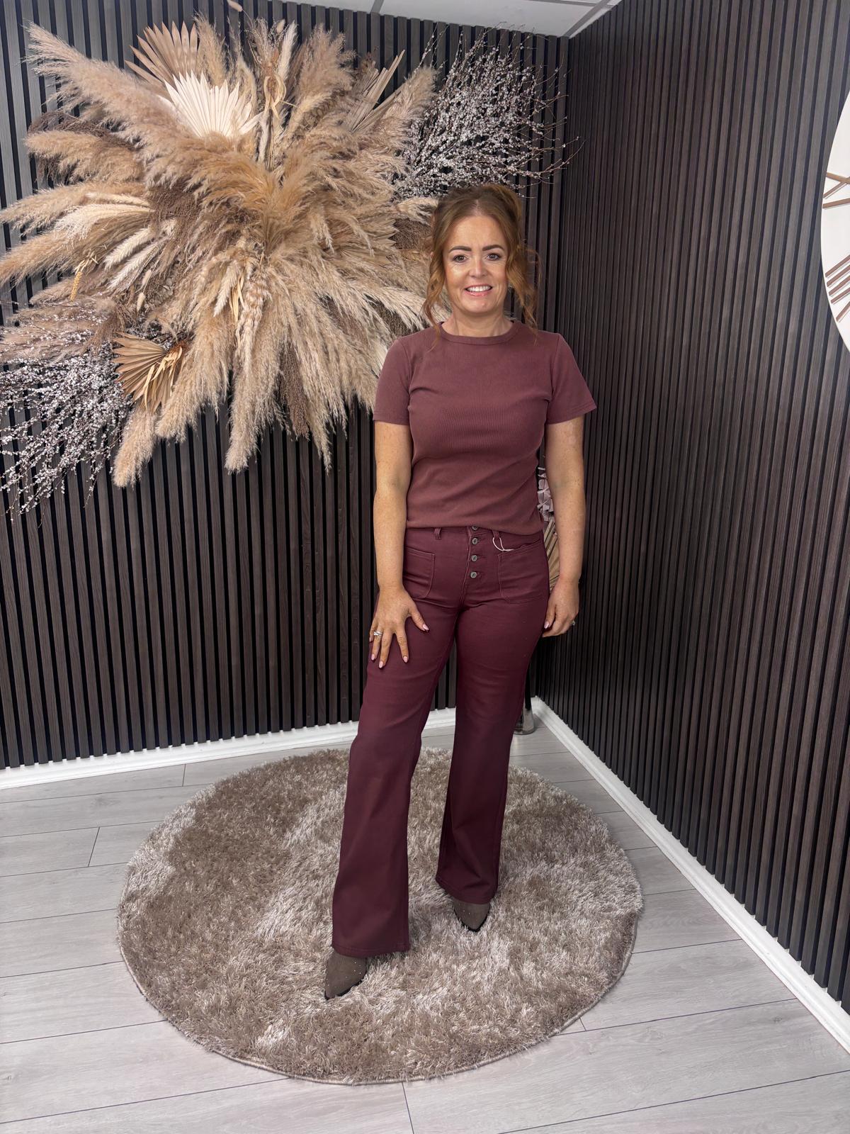 BREENA T-SHIRT - BURGUNDY