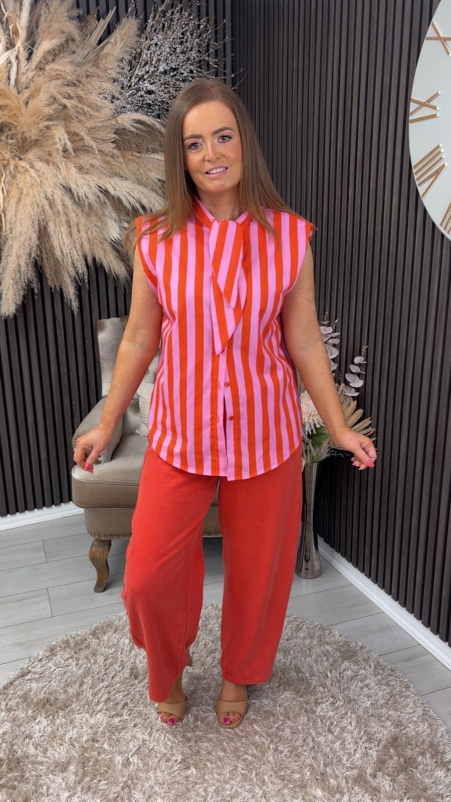 KENDRA TOP - PINK/ORANGE
