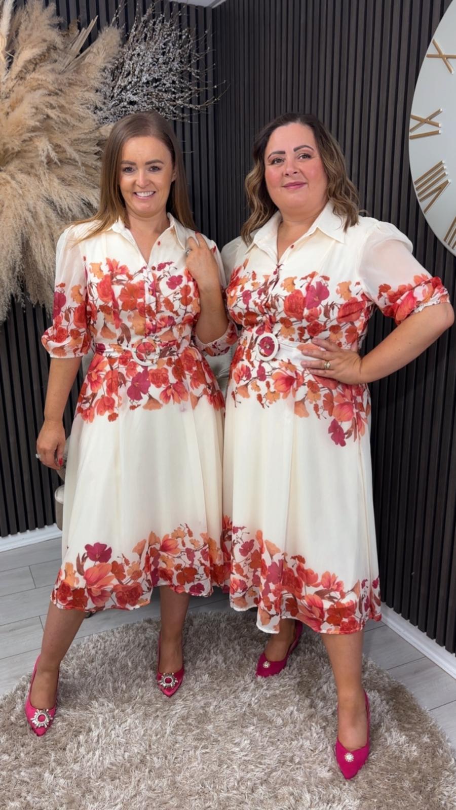 HOLLAND DRESS - CREAM PINK FLORAL