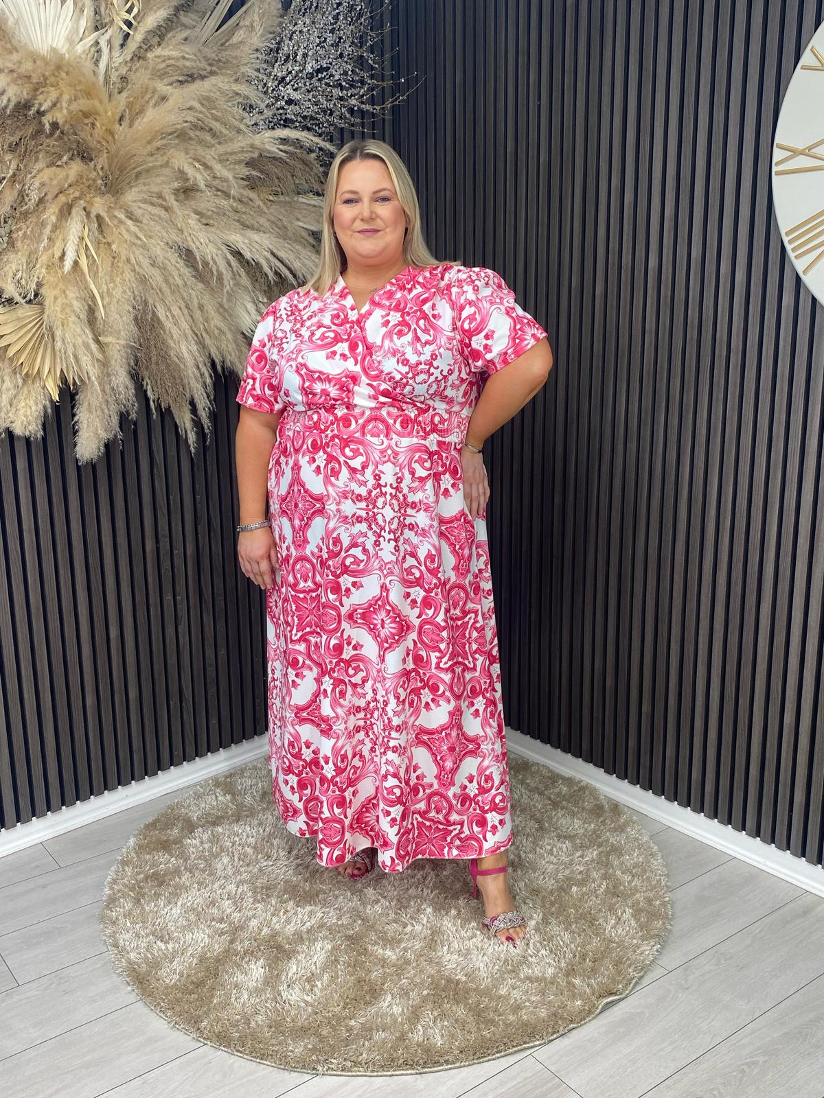 CERYS DRESS - PINK/WHITE