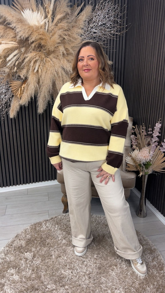 MYRA JUMPER - YELLOW/BROWN