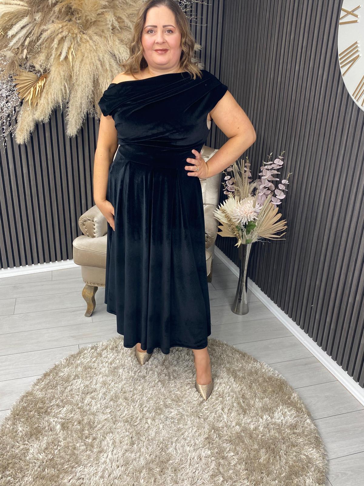 BETTY DRESS - BLACK VELVET
