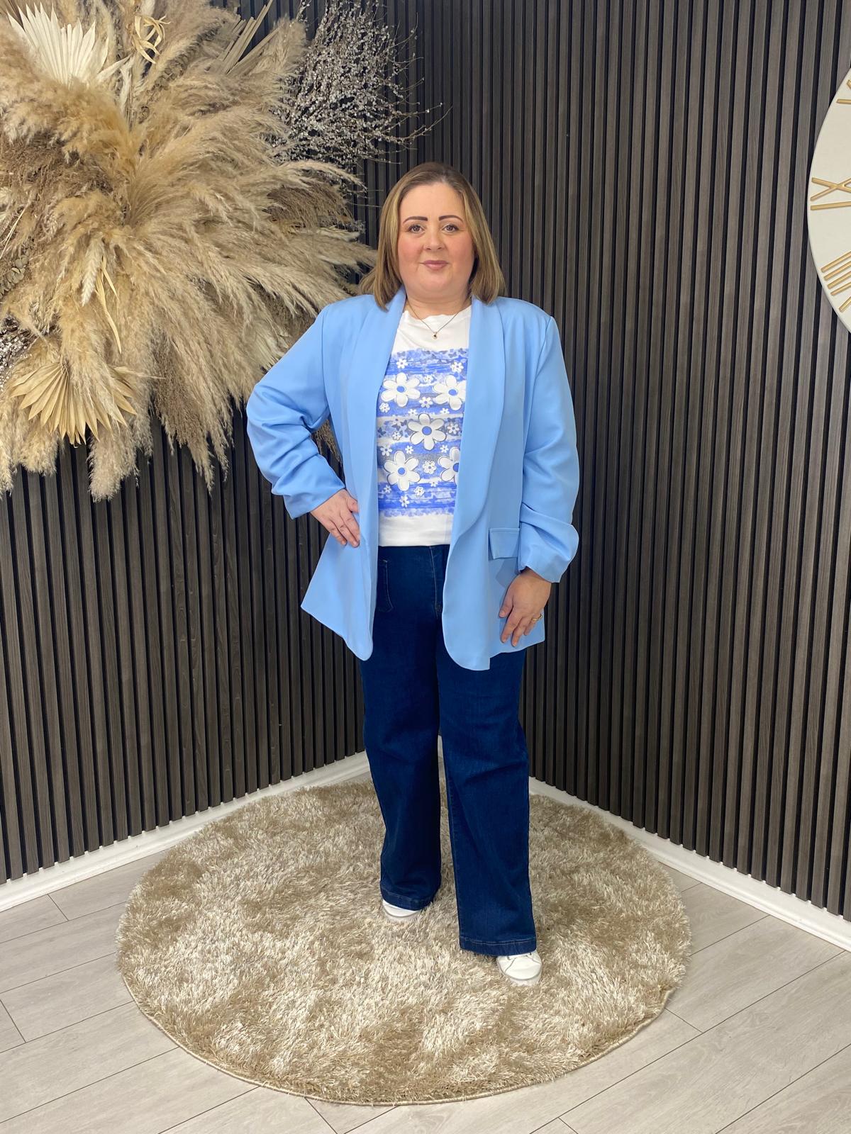 ZOE BLAZER - POWDER BLUE