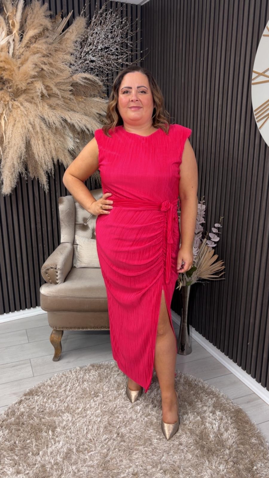 ELENA DRESS - HOT PINK