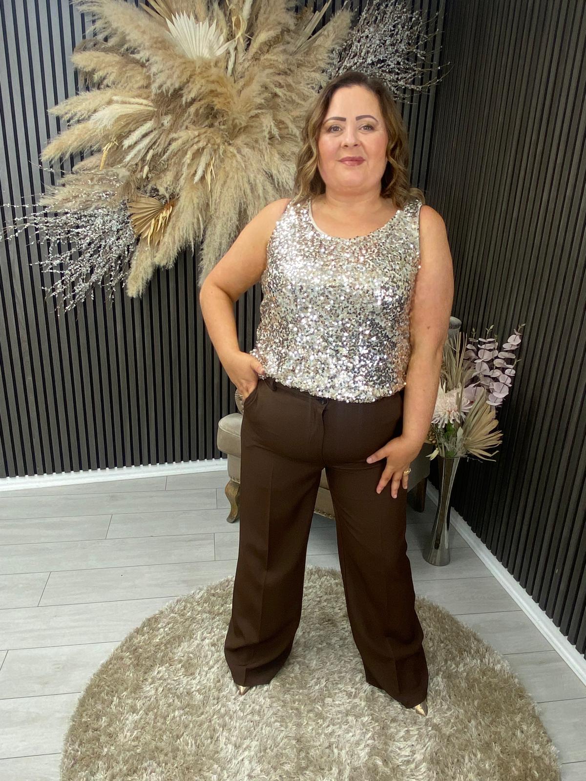 LUCIA TROUSER - BROWN