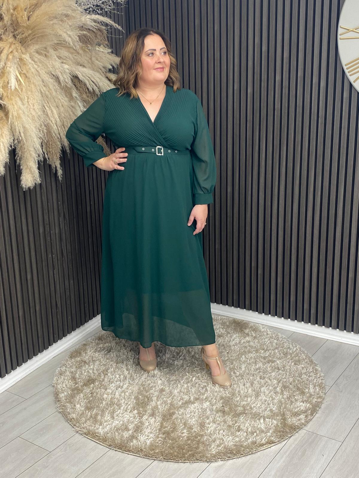 RUBY DRESS - HUNTER GREEN