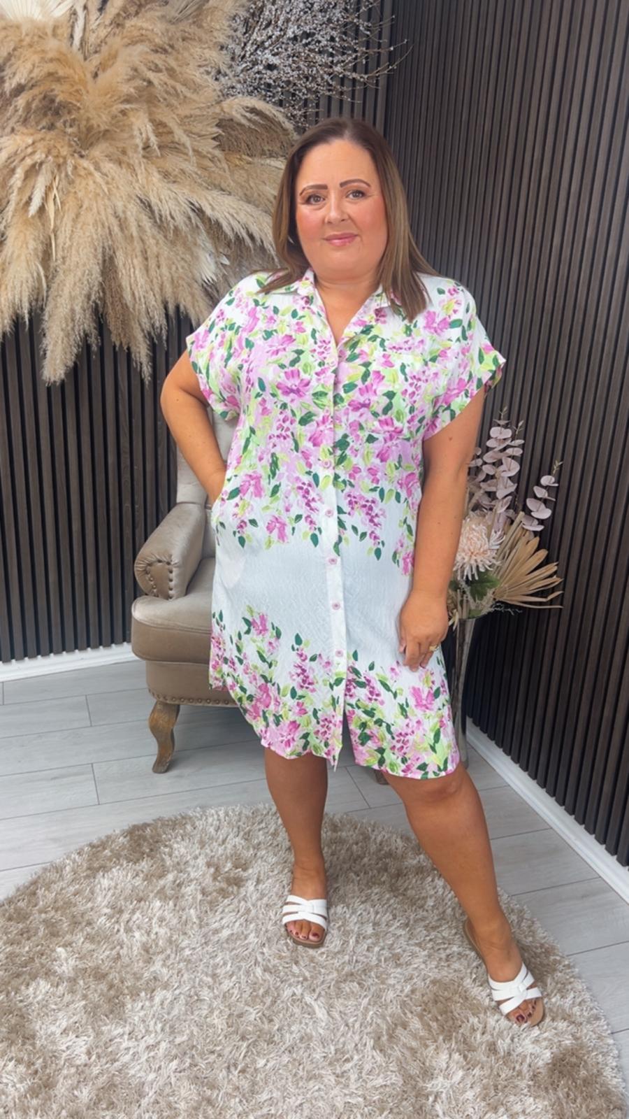 SANDY SHIRT DRESS - PINK
