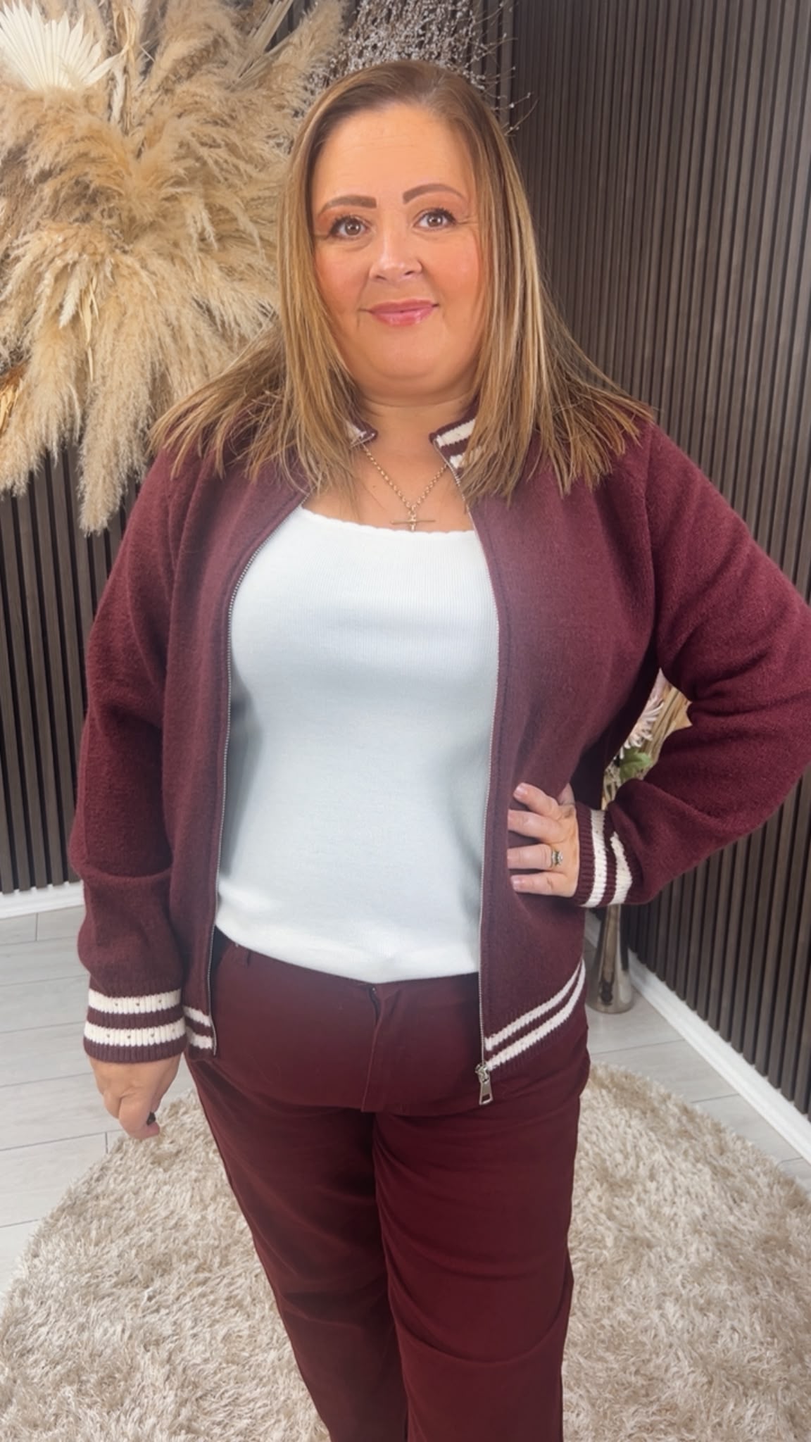 BETSY JACKET - BURGUNDY