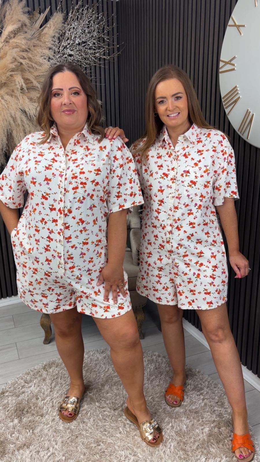 GENEVIEVE PLAYSUIT - FLORAL