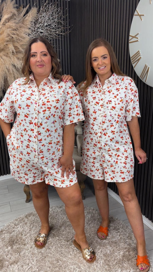 GENEVIEVE PLAYSUIT - FLORAL