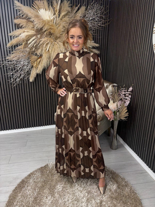 SIMONE DRESS - BROWN