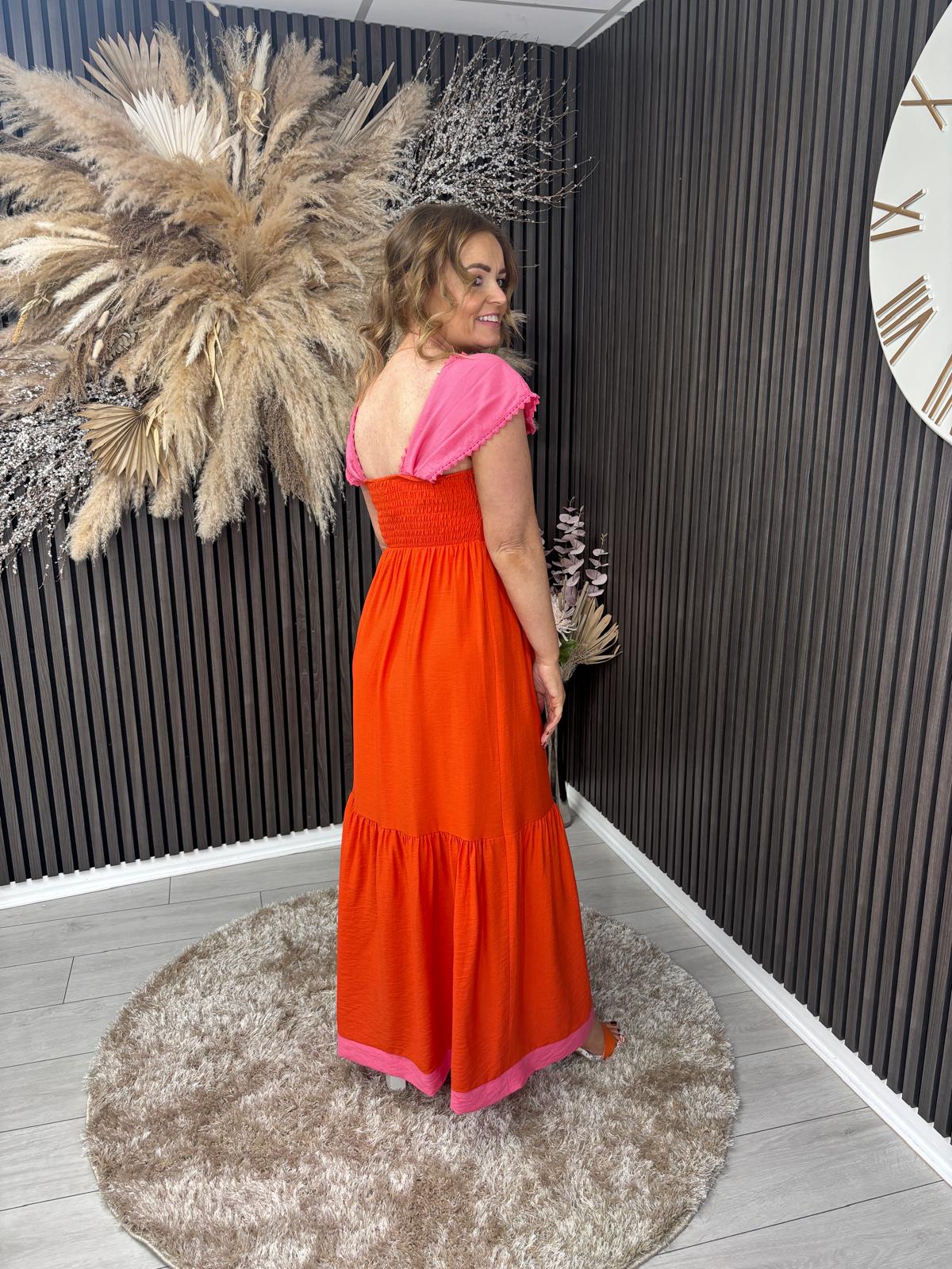 MINNIE DRESS - PINK/ORANGE