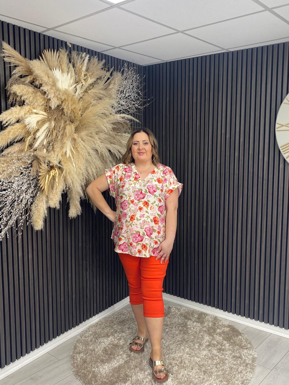 FAITH CROPPED JEGGINGS - ORANGE