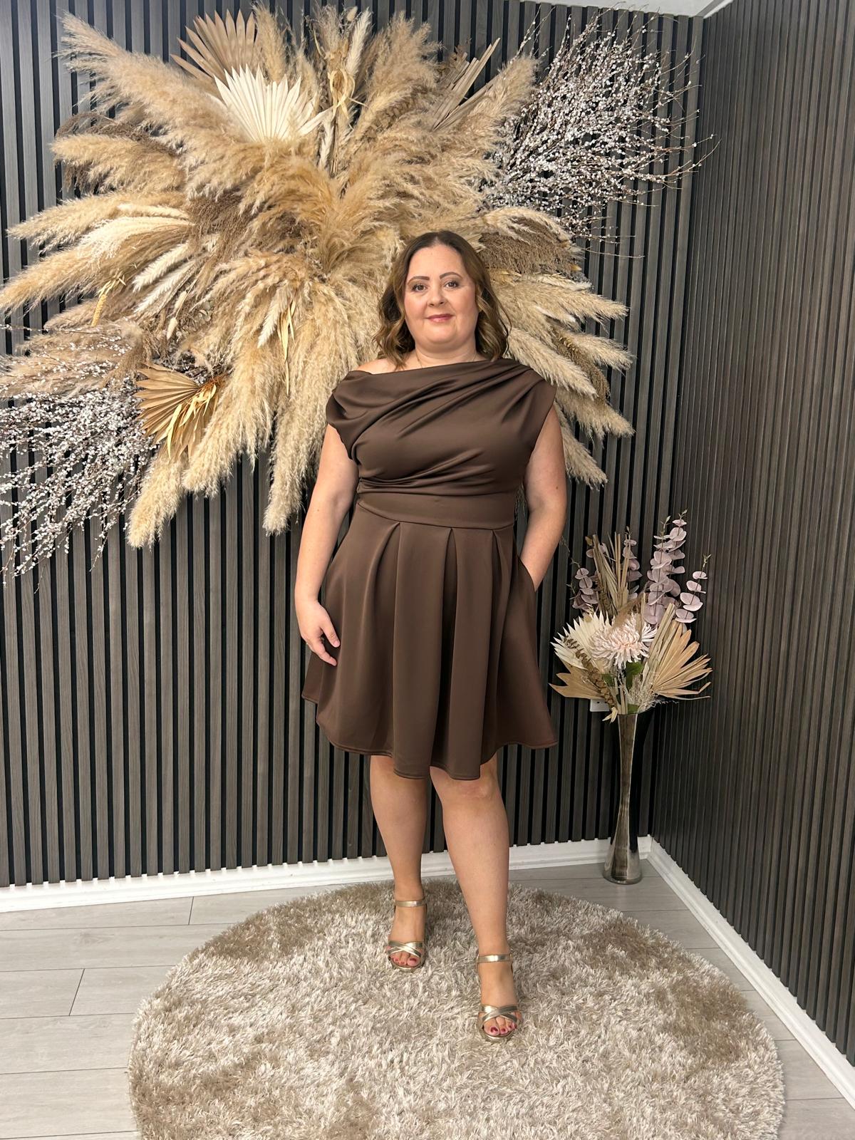 BETTY DRESS MINI - BROWN