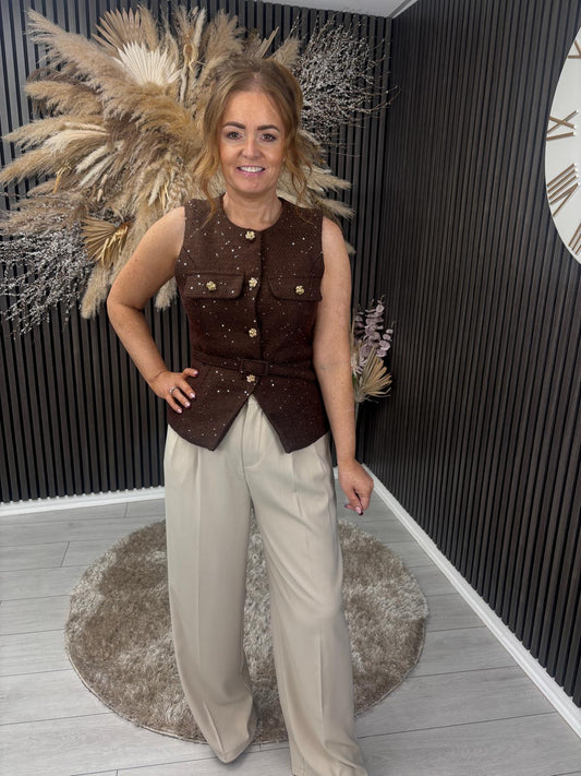 HAYLEY VEST - BROWN