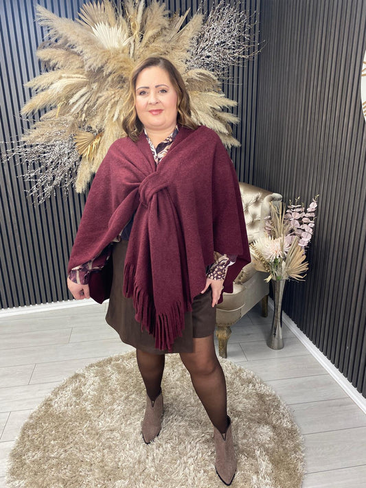 IRENA CAPE - BURGUNDY