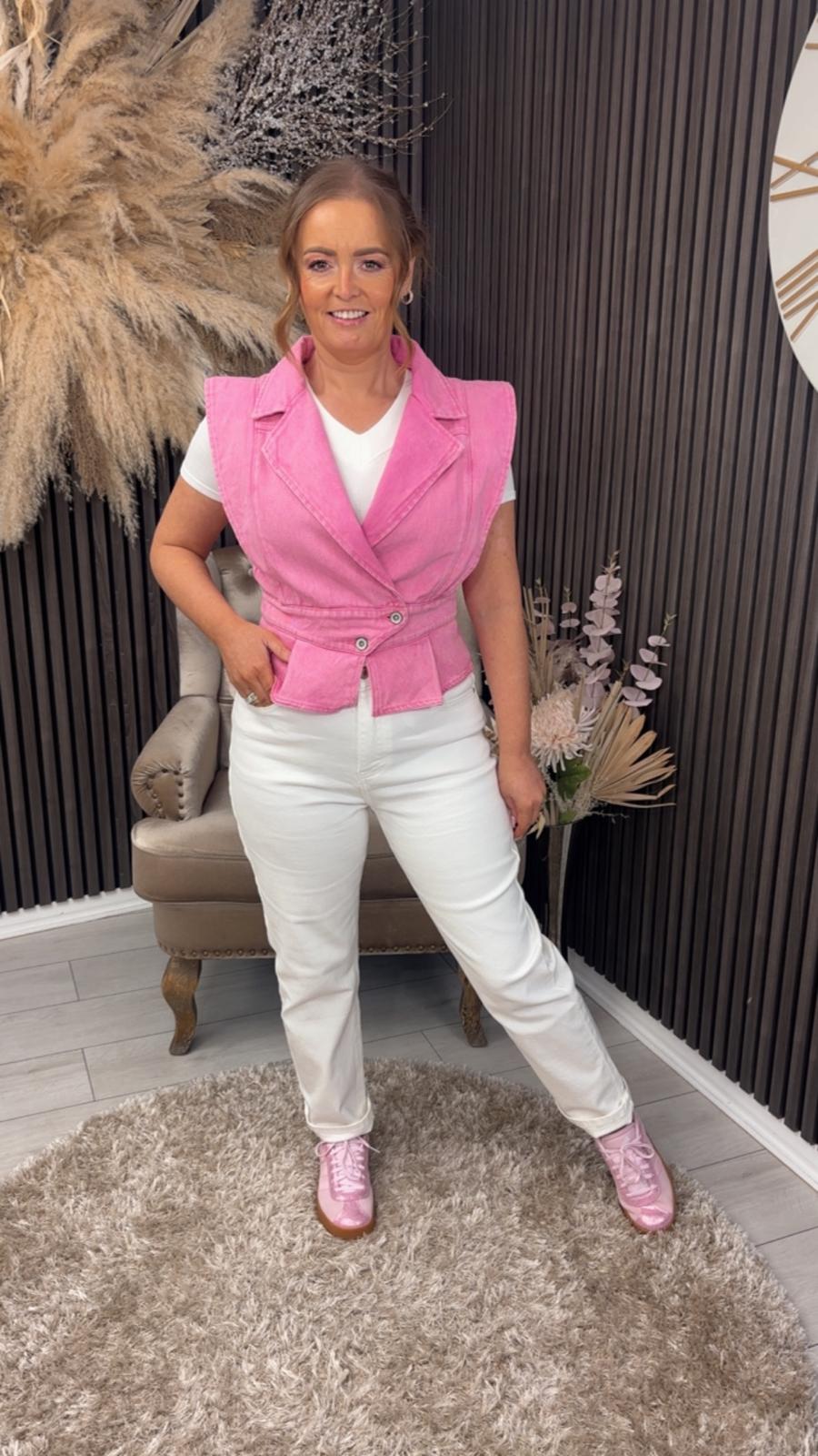 MAJELLA SLEEVELESS JACKET - PINK
