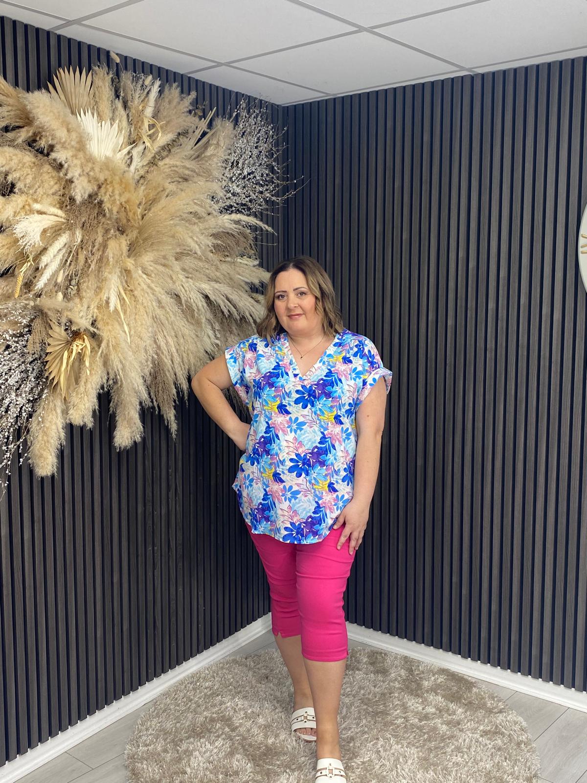 FAITH CROPPED JEGGINGS - FUCHSIA