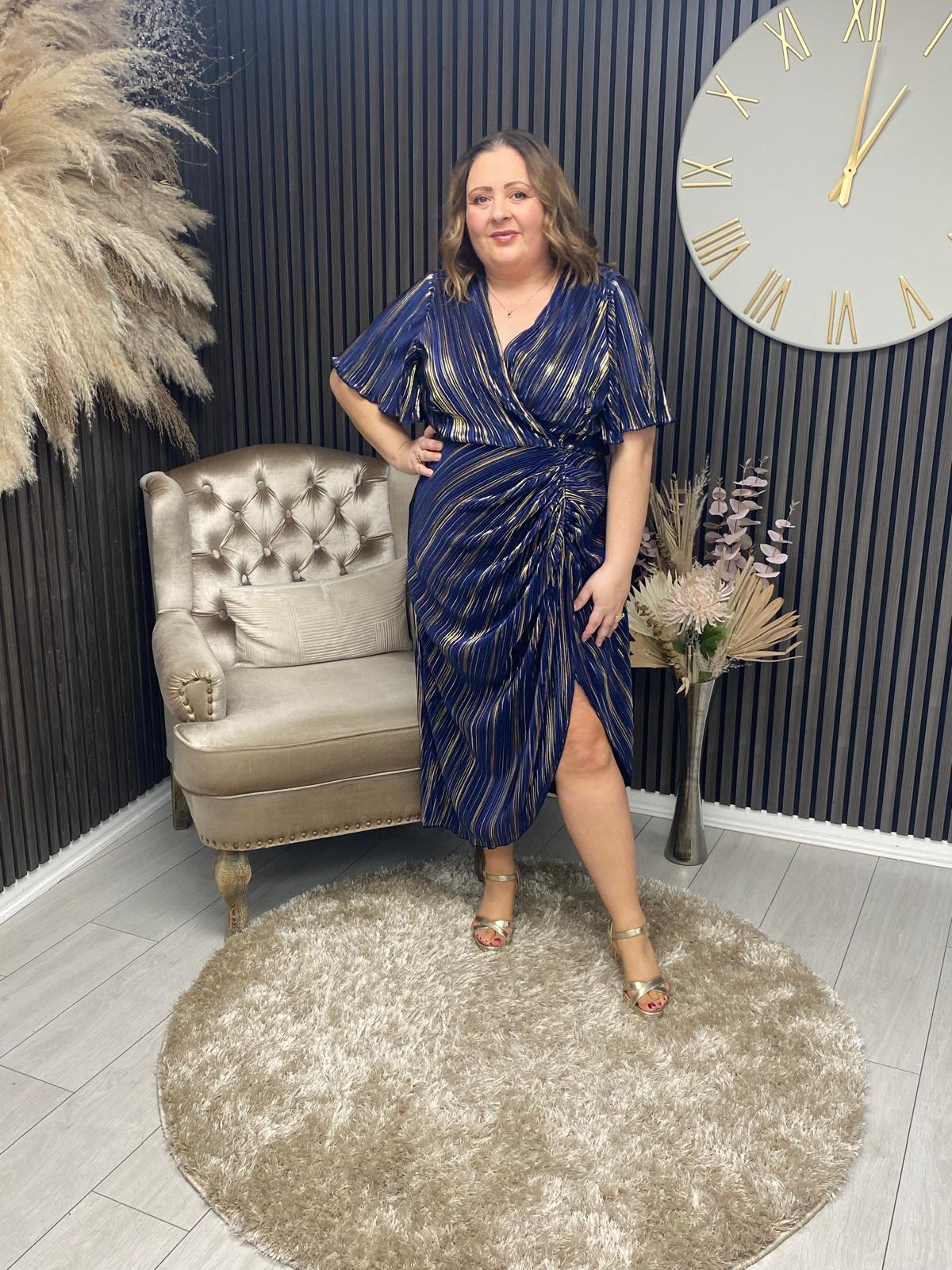 ISLA DRESS - NAVY/GOLD