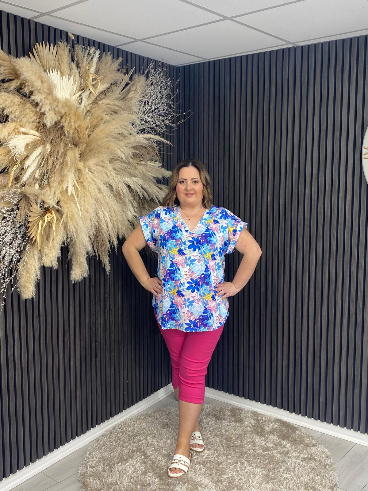 MAURA TOP - BLUE FLORAL