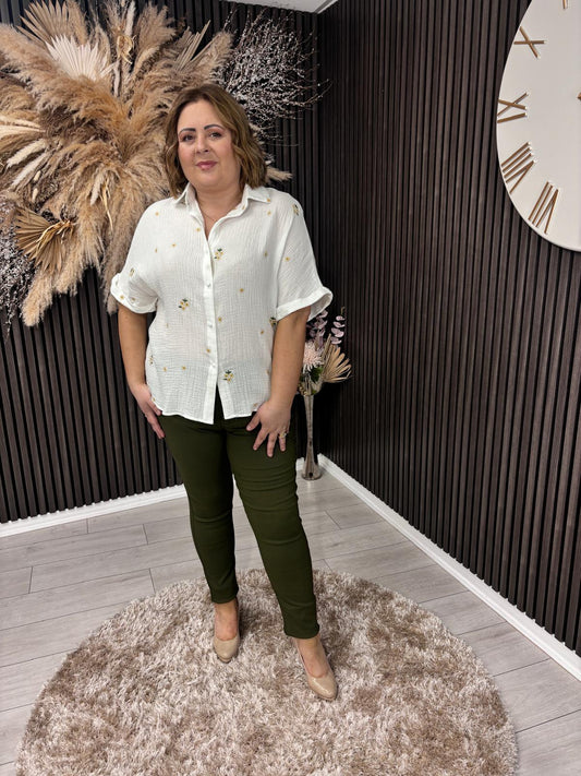 IVY TOP - WHITE/BEIGE
