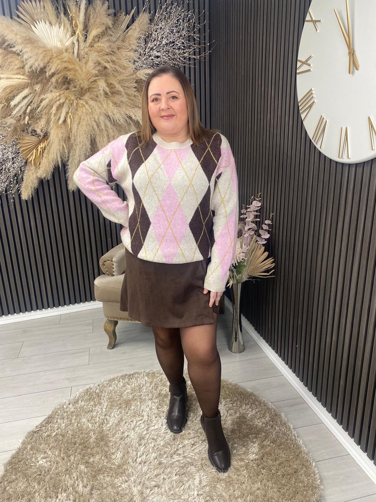 LOUISA JUMPER - BEIGE/COFFEE